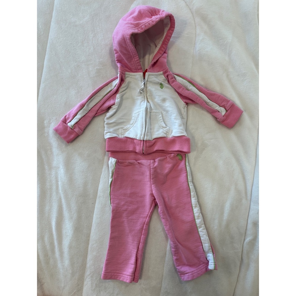 U.S. Polo Assn. 18M Pink‎ Track Suit Set Baby Girl Outfit Hooded Jacket & Pants